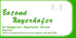 botond mayerhofer business card
